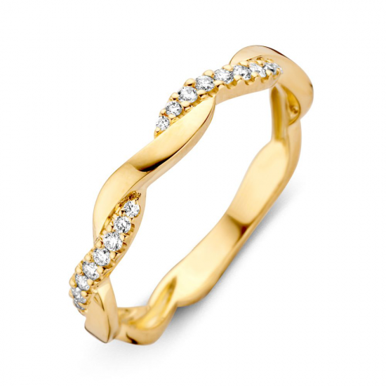 GOUDEN BICOLORRING MET BRILJANT  0.14CRT RP116394 - 255256