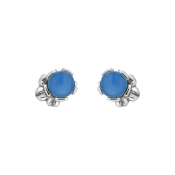 ZILVEREN OORKNOPPEN CROWN IMPERIAL BLAUWE CHALCEDOON 78905008 - 255971