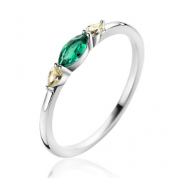 ZINZI ZILVEREN RING GROEN EN GELE ZIRKONIA'S ZIR2499 - 257077