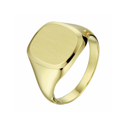 GEELGOUDEN MONOGRAM RING ACHTKANT 4020257 - 258053