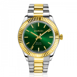 ZINZI HORLOGE SOLARIS GROEN MET BICOLOR STAALBAND ZIW2135 - 257857