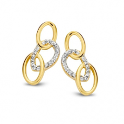 GOUDEN OORKNOPPEN FANTASIE MET ZIRKONIA OB426423 - 258019