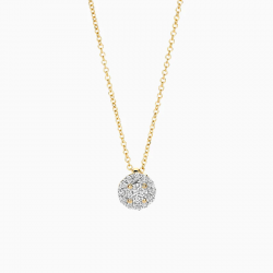 BLUSH GEELGOUDEN COLLIER MET LB BRILJANT 0.22 CRT LG3010Y - 258243