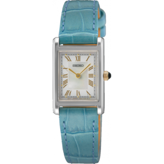 SEIKO DAMESHORLOGE BLAUW LEREN BAND SWR101P1 - 258480