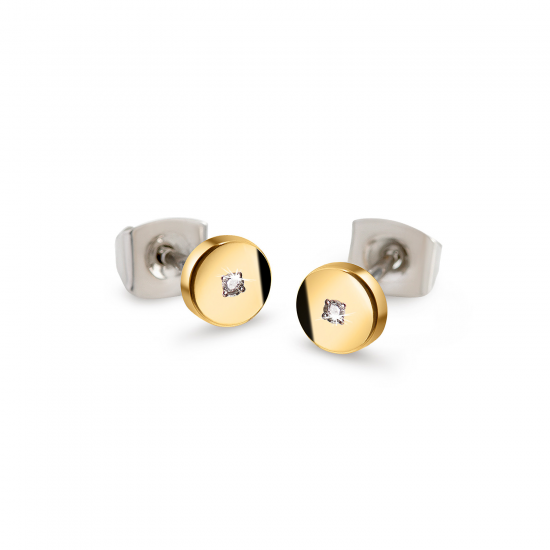 BOCCIA OORKNOPPEN BICOLOR MET BRILJANT 2 X 0.01 TITANIUM  05064-03 - 258497