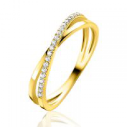 ZINZI GOLD 14 KRT GOUDEN RING CROSS-OVER ZGR469 - 258573