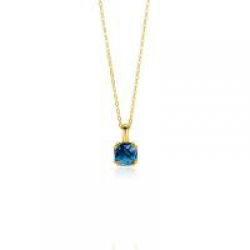 ZINZI GOLD COLLIER MET LONDON BLEU TOPAAS HANGER  ZGC537 - 258576