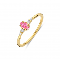 BRILJANT RING LOVO MET PINK TOERMALIJN EN BRILJANT 0.07 CRT 607064013 - 258743