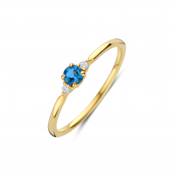 BRILJANT RING MIA LONDON BLUE TOPAAS  EN BRILJANT 0.03 CRT 607067012 - 258746