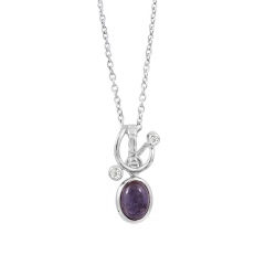 RABINOVICH ZILVEREN FANTASIE COLLIER PURPLE RAIN 82402034 - 258855