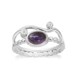 RABINOVICH ZILVEREN FANTASIE RING PURPLE RAIN 82403034 - 258856