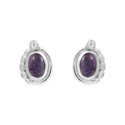 RABINOVICH ZILVEREN FANTASIE OORKNOPPEN PURPLE RAIN 82405034 - 258857