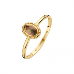 BLUSH RING GEELGOUD MET BLACK MOTHER OF  PEARL CRYSTAL1239YBQ - 258967