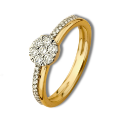 EXCELLENT RING BICOLOR ROZET MET BRILJANT 0.36CRT RK418274 - 259096