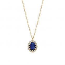BLUSH GOUDEN COLLIER  MET BLAUWE SAFFIER LG DIAMANT LG3021Y - 259564