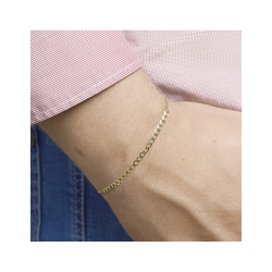 GEELGOUDEN GOURMET ARMBAND 6 ZIJDE GESLEPEN MASSIEF 4016998 - 259385