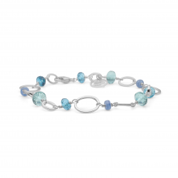 RABINOVICH ZILVEREN ARMBAND SUMMER NIGHT MET BLAUWE KWARTS, KYANIET, BLAUWE TOPAAS EN AQUAMARIJN 82901006 - 259714