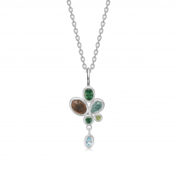 RABINOVICH ZILVEREN COLLIER MISTY GARDEN MET ROOKKWARTS, BLAUWE KWARTS, GROENE KWARTS, PERIDOOT EN BLAUWE TOPAAS 83702022 - 259715