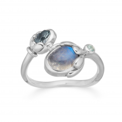 RABINOVICH ZILVEREN RING BUD MET MAANSTEEN, BLAUWE KWARTS EN BLAUWE TOPAAS 83803021 - 259719