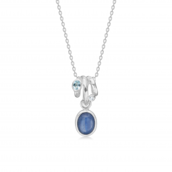 RABINOVICH ZILVEREN COLLIER FROSTY BLUE MET KYANIET, BLAUWE TOPAAS, EN ZIRKONIA 83902004 - 259721
