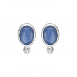 RABINOVICH ZILVEREN OORKNOPPEN FROSTY BLUE MET KYANIET EN ZIRKONIA 83905004 - 259723