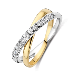 BLUSH GOUDEN RING BICOLOR MET LG DIAMANT LG1054B - 259803