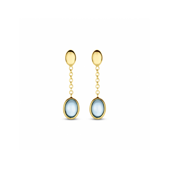 GEELGOUDEN OORHANGERS MET TOPAAS 6.0MM 4031211 - 258466