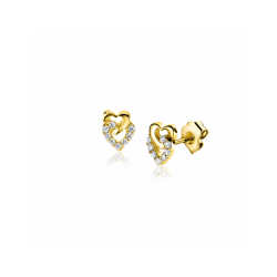 ZINZI GOUDEN OORSTEKERS 2 HARTJES MET ZIRKONIA 6MM ZGO472 - 259221