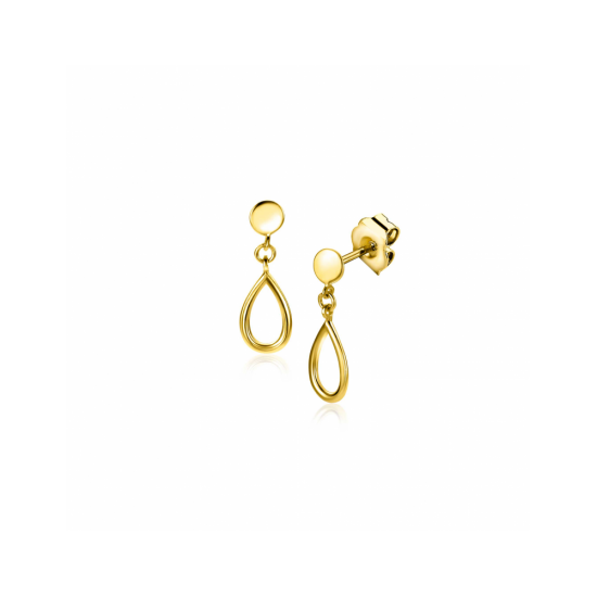 ZINZI GOLD GOUDEN OORSTEKERS MET HANGENDE OPEN DRUPPEL 13 MM ZGO521 - 259082