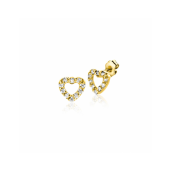 ZINZI GOUDEN OORKNOPPEN 5MM OPEN HART MET ZIRKONIA ZGO551 - 259224