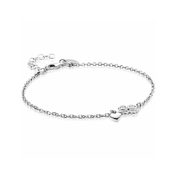 ZINZI zilveren schakelarmband met klavertje vier en hartje hanger ZIA2783 - 259457