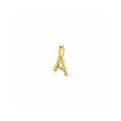 ZINZI GOLD PLATED ZILVEREN HANGER LETTER A MET ZIRKONIA ZIH2828-A - 259549