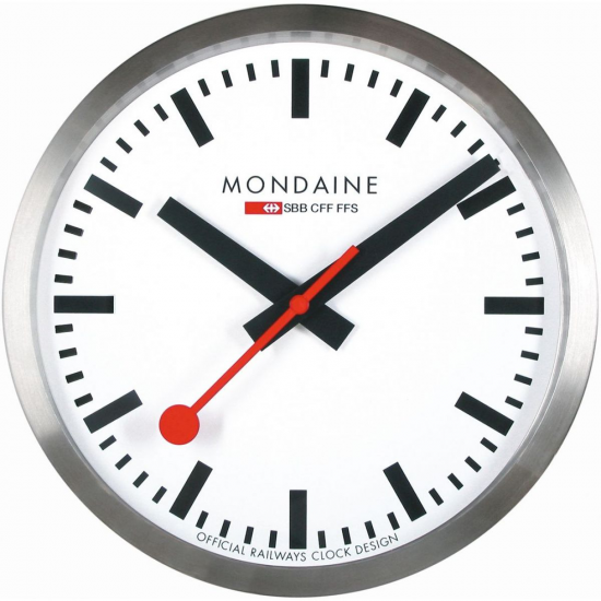MONDAINE WANDKLOK 40CM MAT/WIT A995.CLOCK.16SBB - 29391