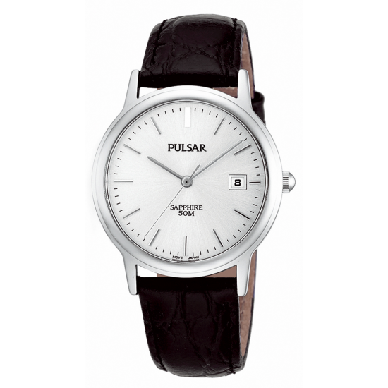PULSAR HORLOGE STAAL MET LEREN BAND PXDA31X1 - 253692