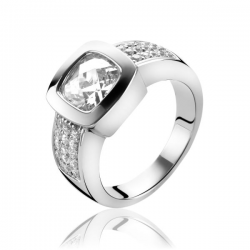 ZINZI ZILVEREN RING MET WITTE ZIRKONIA ZIR1156-52 - 41908