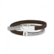 SILK ZILVEREN MET LEREN ARMBAND MET BAKLSOT SHIVA BROWN 344-21BROWN - 42881
