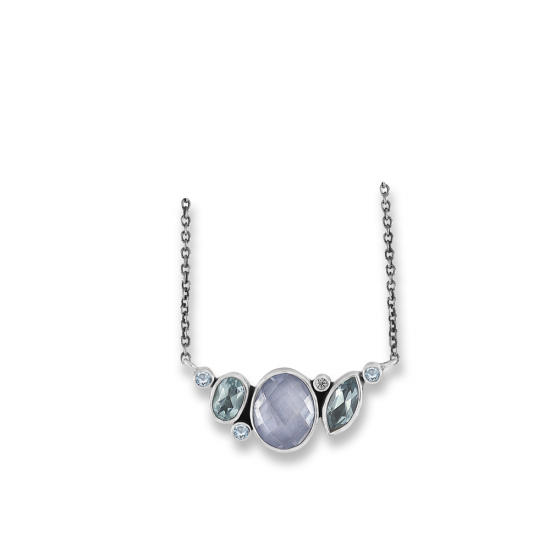 RABONOVICH COLLIER MET GRIJS KWARTS BLAUW TOPAAS 67303055 - 45504