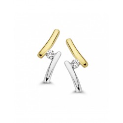 MORI DIAMANT OORKNOPPEN BICOLOR  MET BRILJANT 0.03 41-OMFD-2 - 46505
