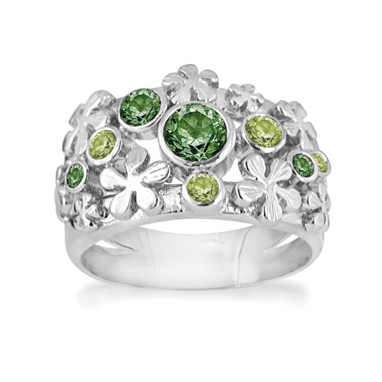 RABINOVICH RING MET GROENE KWARTS EN PERIDOOT 73003024 - 48261