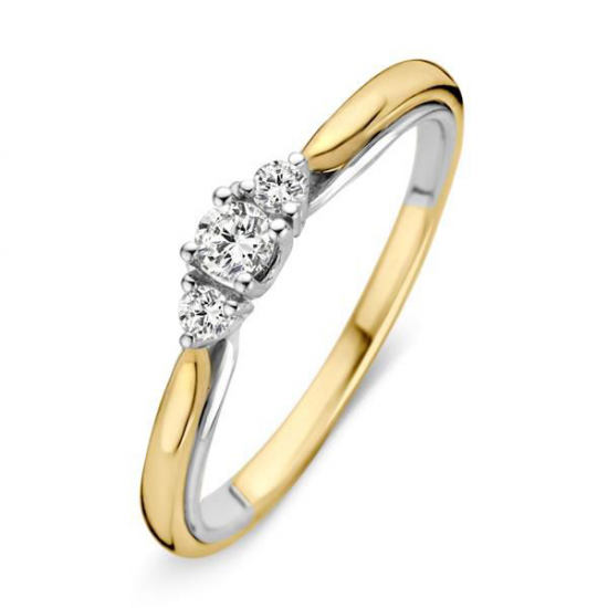 GOUDEN  FANTASIE RING BICOLOR MET BRILJANT 0.19 RG416351 - 50718