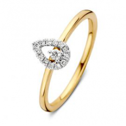 GOUDEN RING FANTASIE BICOLOR MET BRILJANT 0.12CRT RG417000 - 51137